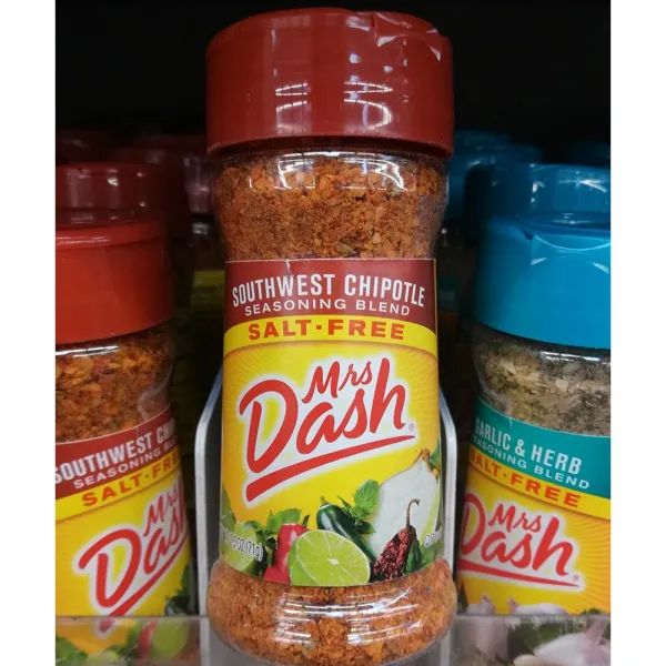 Mrs Dash chipotle seasoning blend 미세스대쉬 사우스웨스트 치폴레 시즈닝블렌드 솔트프리 71g x 4팩, 4개