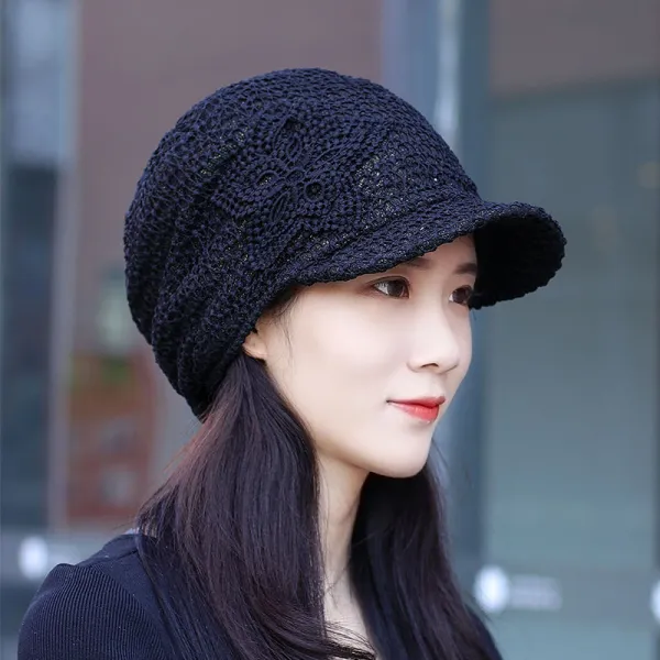 비니 여성모자 니트 망사 오리혀 빅사이즈 귀보호모자 털추가 벙거지모자 중노년 어머니모자 겨울
