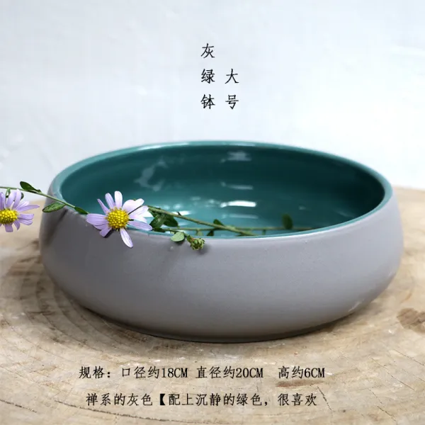하자 처리 도자기 중소원 유화기 선의 화분 화도 꽃꽂이 수배 차 승, 91블랙 그레이그린 큰사이즈 25 미디엄