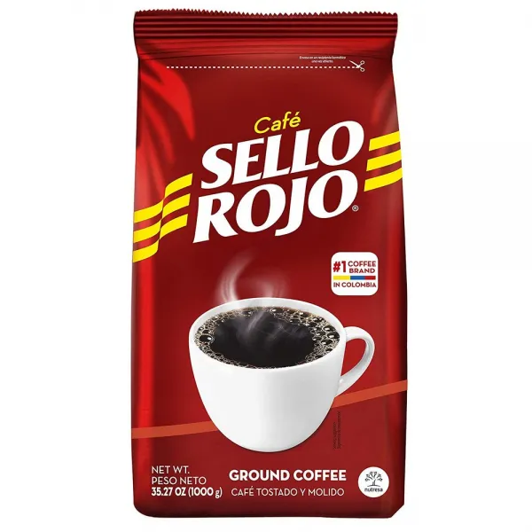 Sello Rojo 커피 전통 팩 35.27 oz 무 쓴 뒷맛과 가슴 가진 부드러운 맛 커피 미디엄 로스트 그랜드 콜롬비아 커피 카페 드 콜롬비아, 선택, 상세설명참조