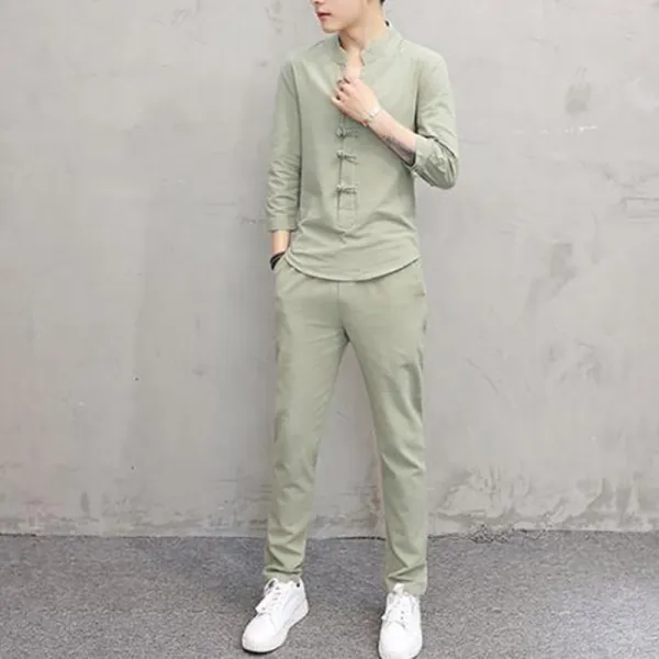 모리아 린넨 여름 남성 반팔 투피스 Lyac