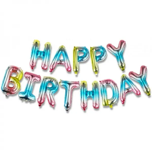 쿵요 생일 풍선 추방 16 인치 생일 알루미늄 풍선 편지 그라데이션 색상 생일 축제 D©corations 공급 단일상품