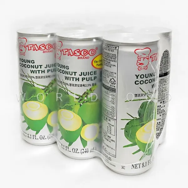 월드푸드 태국 영 코코넛 과육 쥬스 타스코 코코팜 음료수, 6개, 240ml