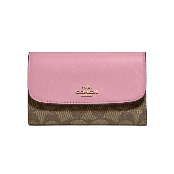 COACH F73499 IMOU5 튤립 코치지갑 컬러블록 미디엄 언벨롭 중지갑