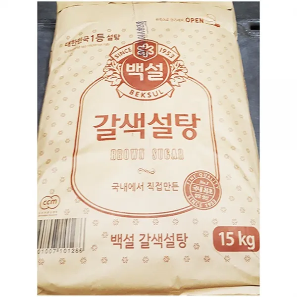 W63769CO 업소용 식당 식자재 주방 식재료 백설 황 15kg 설탕 갈색 꽃 소금 천연 각 물엿 커피 천연당 감식초 밀가루 간장 앵무새 자일로스 옥수수전분 베이킹파우더 비정제원당 하얀 구운, 1, 본상품선택