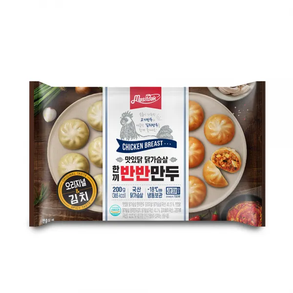[랭킹닭컴] 맛있닭 닭가슴살 한끼 반반만두 2종 1팩 구성