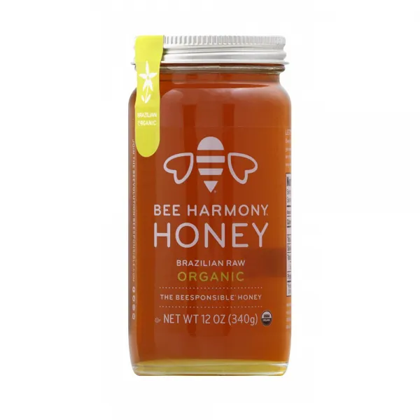비하모니 Bee Harmony Organic Brazilian Raw Honey 오가닉 브라질리언 러 허니 12oz (340g), 340g, 1팩