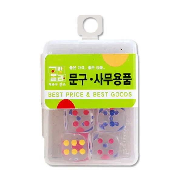 고랑몰랑육면체투명주사위(6P) 재미있는보드게임/초등학생보드게임/부루마블/할리갈리/루미큐브/젠가/어린이보드게임/다빈치코드/우봉고/도블, 단일 색상