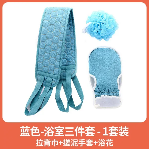 알파몰 강력함 목욕함 네건 북 측 여성 남성 전용 등밀기 롱스틱 뒷면 신기 등을 밀다, 블루 욕실용실 쓰리 등밀이타월 때밀기