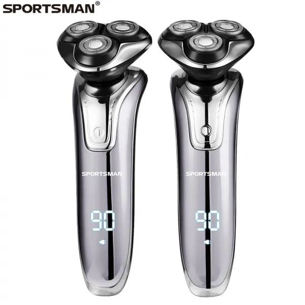 SPORTSMAN 전동면도기 면도기 남자 전신워싱 삼칼날 회전충전식 수전량 은회색