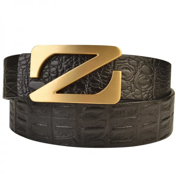 이번원스토어 남자캐쥬얼벨트 남성 허리띠 엘로 구리 속단추 버클 송아지 층 리얼가죽 바지벨트 악어 무늬 팬츠 허리벨트