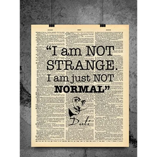 EOM Salvador Dali Quote - 나는 궁금하다 난 그냥 보통이 아닙니다 - 빈티지 사전 인쇄 8x10 인치 홈 빈티지 아트 추상적 - E0042073MG7V6W0, 기본, 기본