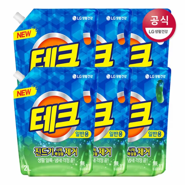 [신세계TV쇼핑]LG생활건강 테크 진드기제거 액체 일반 리필 2L x6개, 1