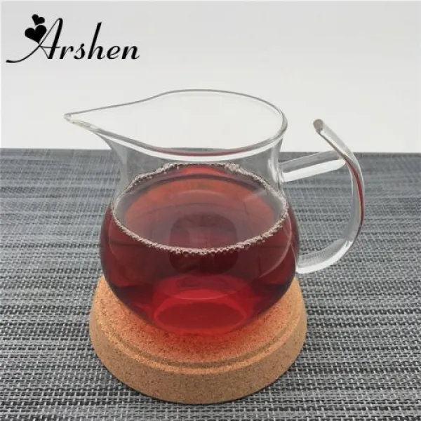 [해외] ARSHEN 수제 250 ML 명확한 열 저항 단일 레이어 핸들 차 컵 투수 단열 어 KONGFU BLACKTEA 컵, 상세내용표시