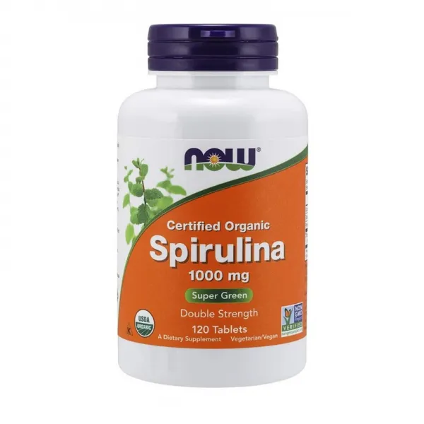 NOW Foods 나우푸드 오가닉 스피루니아 1000mg 120정, 1mg, 2개
