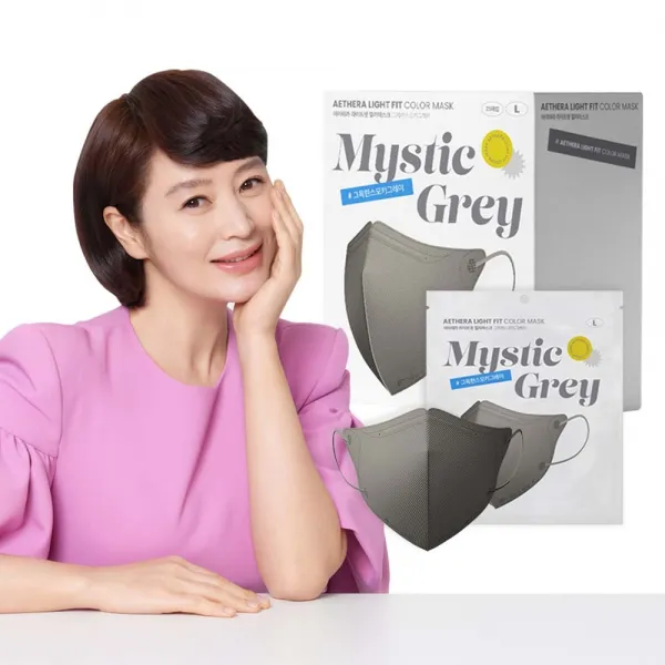 아이테라 숨쉬기 편한 여름 컬러 새부리형 V라인 마스크 대형 미스틱그레이 25매, 25매입, 미스틱그레이(L)