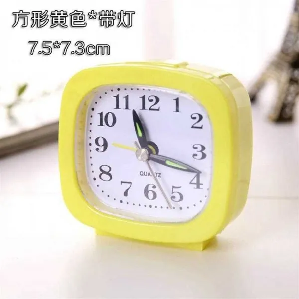늦잠 자지 C벽 제시계 알람시계 소음방지 거실 나이트조명 침대머리 심플 종의헌 작고깜찍 스퀘어 등 포함 엘로우 N66a42