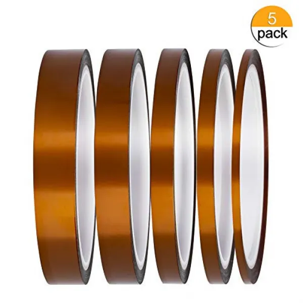 High Temperature Tape Heat Resistant Kapton Tapes Polyimide 1/8” 1/4” 3/8” 1/2” 5/8” for Masking Transfer Subl, 본문참고