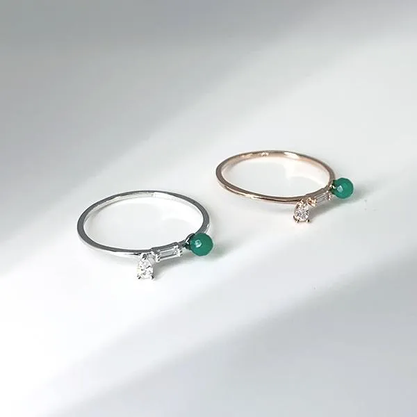 [실버] 테파 그린오닉스 반지반지 멋내기 화려한 고급스런 심플 모양 데일리 포인트 링 ring 포인트반지 럭셔리 원하다 스마일반지 보석반지 큐빅
