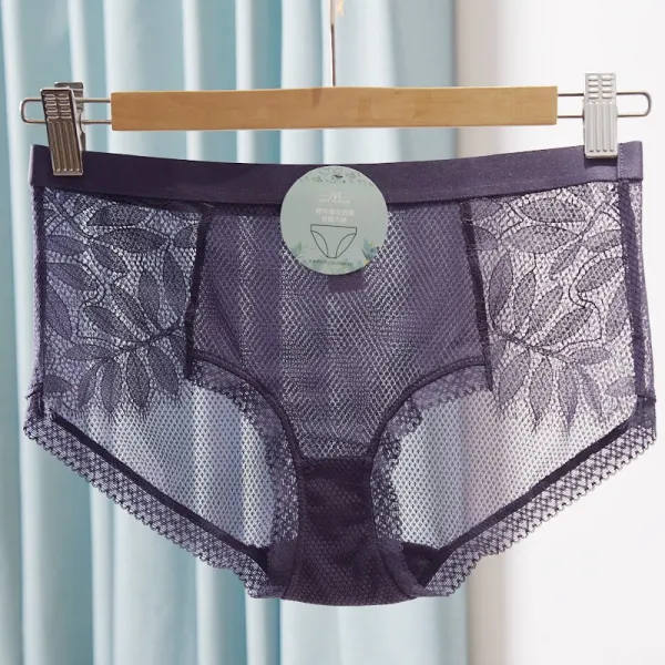 부드러운 수입 원단 그물 무늬 헴라인 옆 고정 래쉬 레이스 언더반바지 순면 코튼 밑동 여팬티 31676