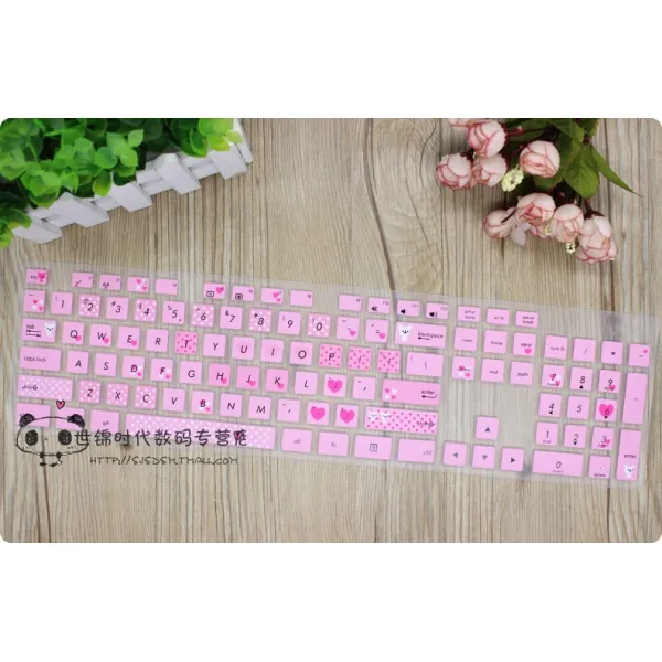 키보드키스킨 에이수스(ASUS)거만 V221ICUK Z240키보드 보호필름 블루투스기계 키보드 방진마스크, T03-핑크스몰 곰, 기본