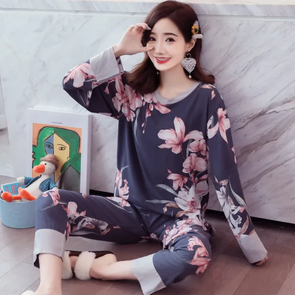 바론쇼핑 여잠옷세트 큐트 9종1 여성 봄가을 라운드넥 사이즈늘임 가능 핏아우터 실내복 홈웨어