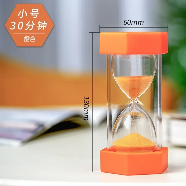 May.11 187번 모래시계 작업 타이머 어린이 낙담방지 30분 학생 자율학습 전용 모래병 아이디어 선물Z, 11_30 분, 육각. - 오렌지. [웃음 모래시계 드