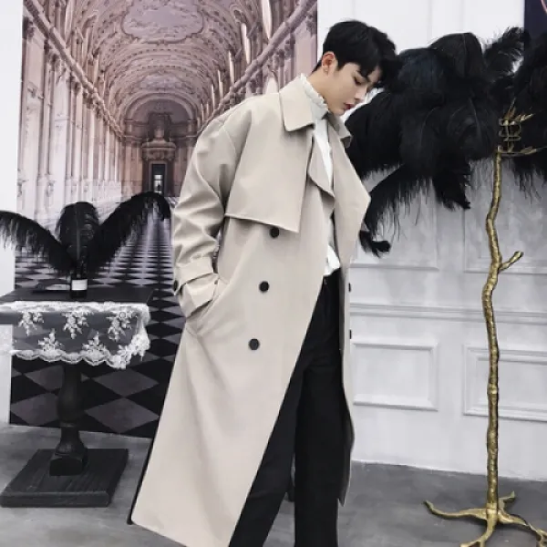 생활도움 롱 트렌치 코트 가을 겨울 남성 트렌드 한국판에서 무릎을 넘는 학생들이 루즈 코트 점퍼일 옥스포드학과. 증축