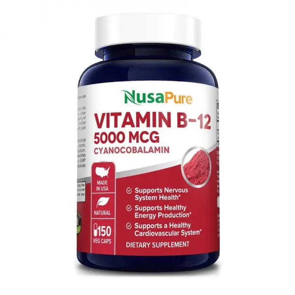NusaPure 누사퓨어 비타민B12 시아노코발라민 5000mcg 150캡슐 악성빈혈 브레인포그, 1mg, 1개