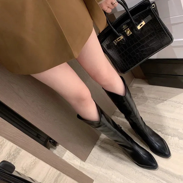 로즈매더 여성 웨스턴 롱 부츠 미들 왕소독 러브콜웨스트 카우보이부츠 빈티지 라이더