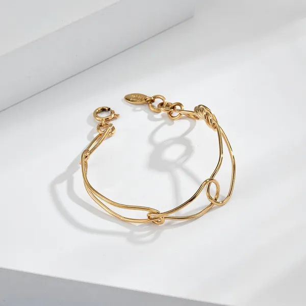 DFMEI.정교한 팔찌.Stunning bracelet.디자인 소권 팔찌 여 심플한 라인 랩 팔찌 ins 디자인 베프손꾸미다