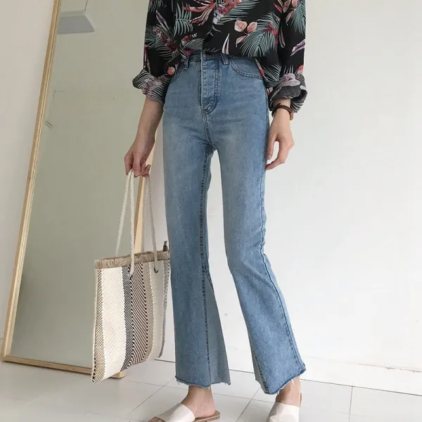 머머다 여성 빅사이즈 부츠컷 청바지 데님 나팔바지 11 Lbk11 576909766802