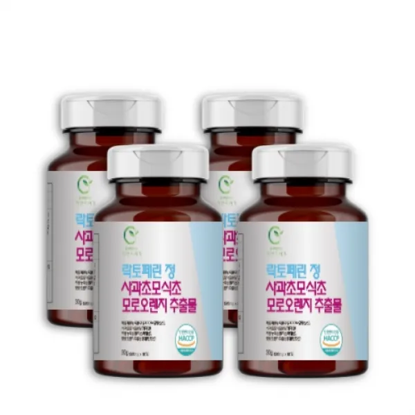 락토페린 정 사과초모식초 모로 오렌지 추출물 C3G 이탈리아 실 열매 이산화규소 없이 100프로 원료 함유 60정 4개, 60정, 4통