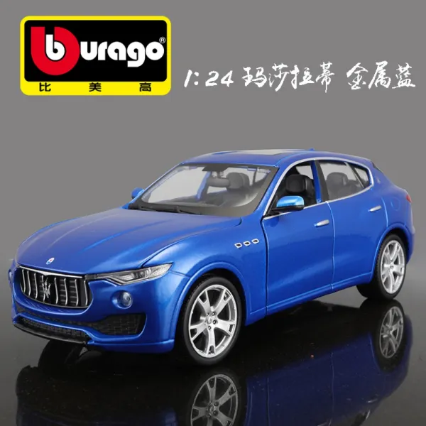1대24 마세라티 SUV 합금 다이캐스트 자동차모형 피규어 선물, 블루