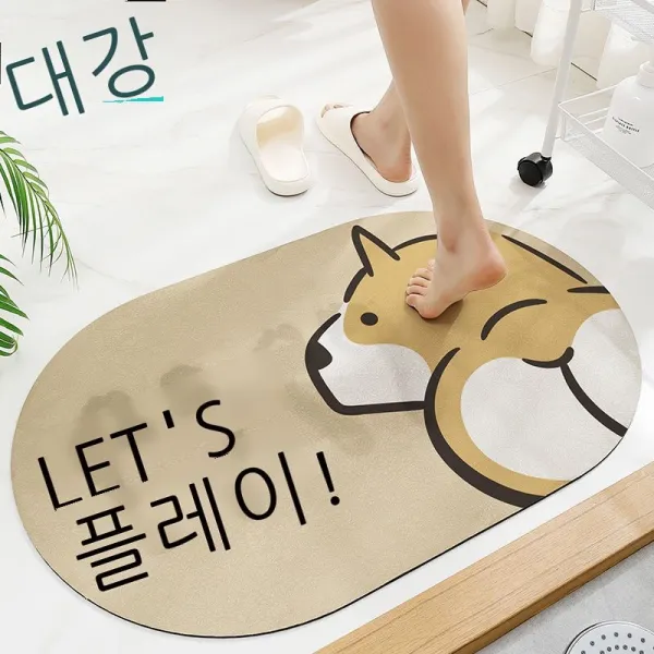 규조 진흙 욕실 흡수 매트 주방 기름 방지 미끄럼 방지 가정용 발판 샤워실 입구 쿠션 뽀뽀 베이비 xcm, 줄지어 늘어서다