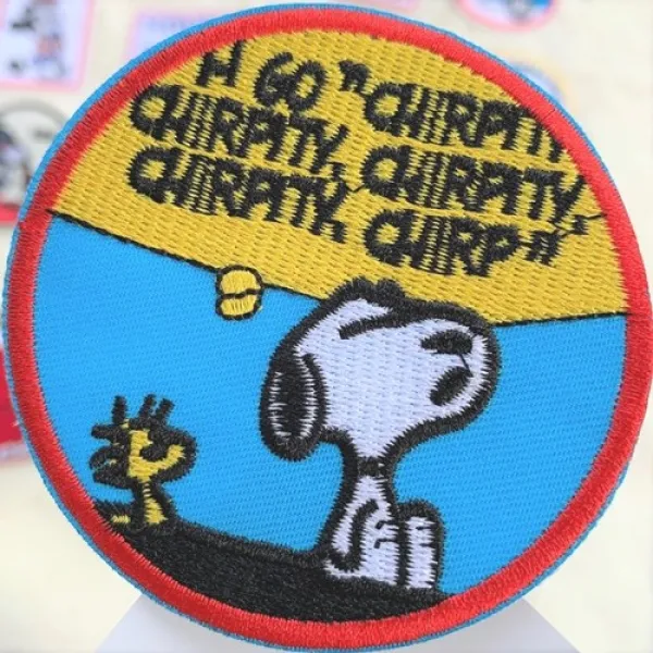 소풍가는집)) 와펜 자수패치 반전스팽글 캐릭터 큐빅뱃지 옷리폼 수선 [350종 대방출], 181 스누피 원형