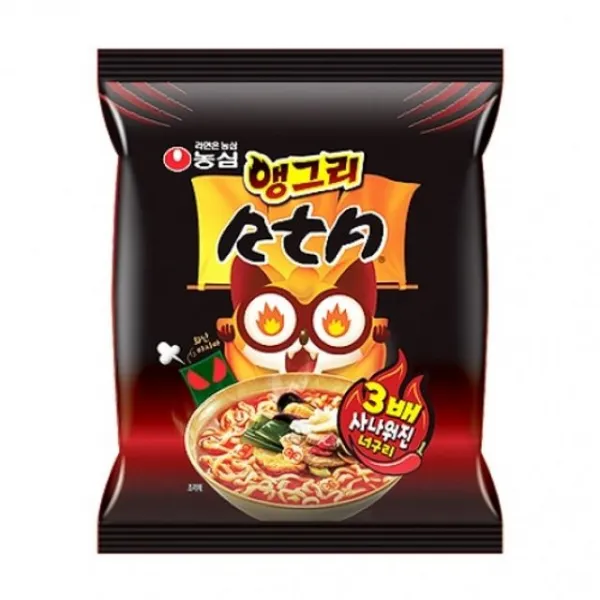 농심 앵그리너구리 RTA 121gX40개입 매운너구리 냉면 라면 봉지라면 매운오동통면 zrcv, 1개