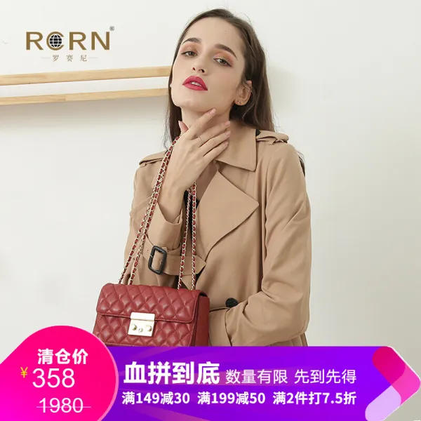 RCRN 로제니 핸드백 신상품 하계 패션 크로스 핸드백 큰 사치품 작은 양가죽 숄더 포링 체크 페미닌한 핸드백 일품목 2019 버터플라