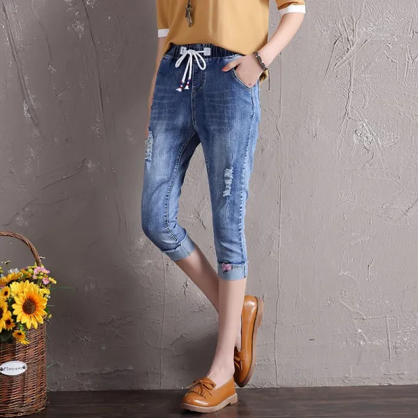 머머다 여성 7부 청바지 데님 슬림 팬츠 여름 스키니 05 Chx05 587964236870