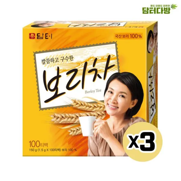 담터 보리차 100티백 X3 대용량 음료 차 찬물에도잘녹는 차류 식수 식음, 1개