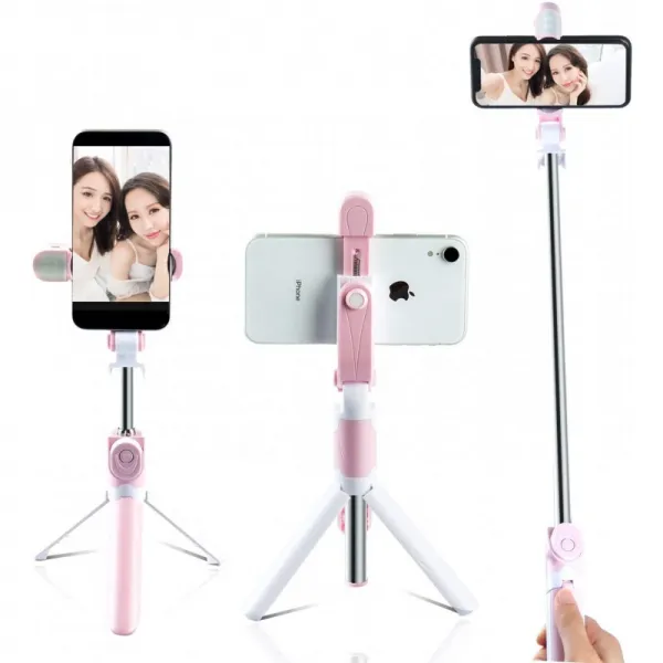 일본배송 직캠 막대 세포 카마 막대 Bluetooth보조 라이트부/3단 계조 빛 리모컨 원격 조작 신축 자재 일 단일옵션