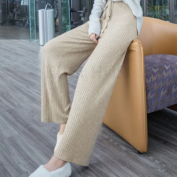 Kirahosi 여성 모직 바지 배기 팬츠 와이드 캐주얼 모직 통바지 66호+덧신증정 B6se8r1