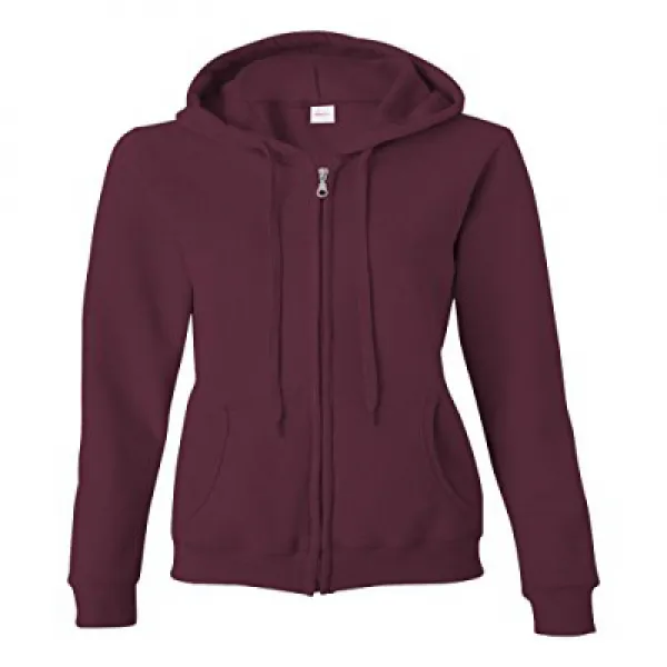 Gildan Womens 8 oz Heavy Blend 50/50 Full-Zip Hood G186FL -MAROON 2XL 길단 여자 226.8g 헤비 블렌드 50/50 풀 지퍼, null세트
