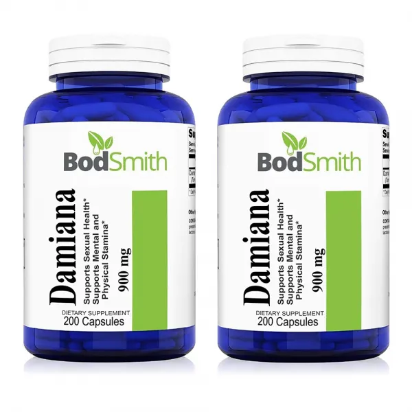 BodSmith 보드스미스 프리미엄 다미아나 Damiana 450mg 200캡슐(병당 약3개월), 1mg, 2개