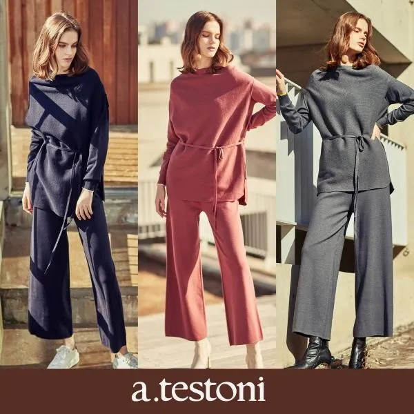 [a.testoni] NEW 아테스토니 여성 니트 셋업 3종세트 3컬러 택1