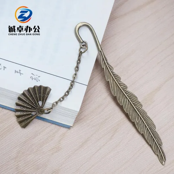 책갈피노트 독서노트 책갈피 책갈피북마크 책갈피카드 옛 꿈 초견 직접 만든 작품 차이나 금속북마크 독창적 클래식 전 깃털 도화선 （청 구리 ）