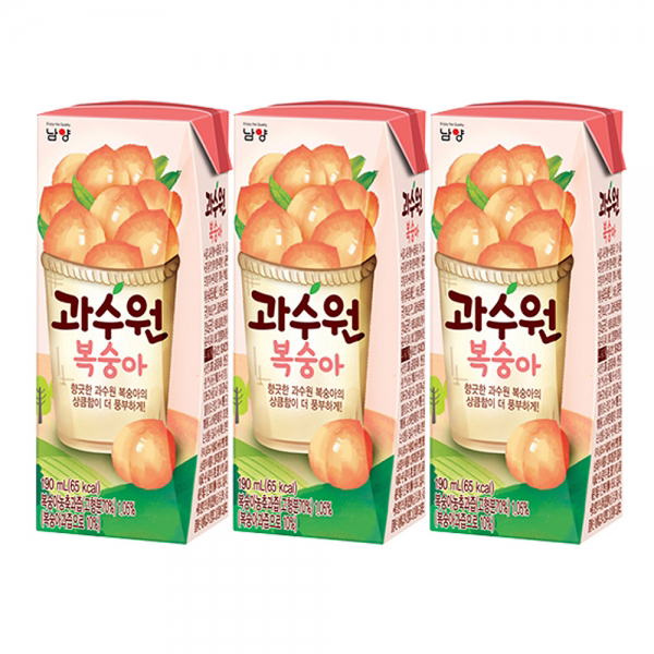 남양 과수원 복숭아주스 190ml x 72팩 / 쥬스 팩주스, 단일상품