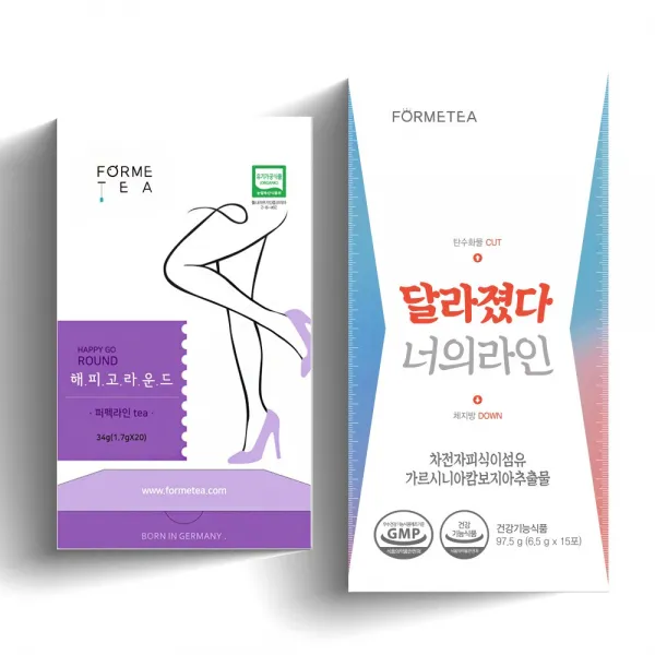 포미티 다이어트 [급찐살 프로젝트] 달라졌다 너의라인 6.5g X 15포 + 해피고라운드 유기농 붓기차 20T 가르시니아 차전자피식이섬유 부종제거, 1세트