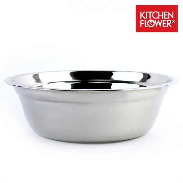 키친플라워 스텐 양푼 6호 믹싱볼 샐러드볼 볼 스텐믹싱볼 스텐볼 채반 타공바구니 믹싱볼세트 볼 바구니