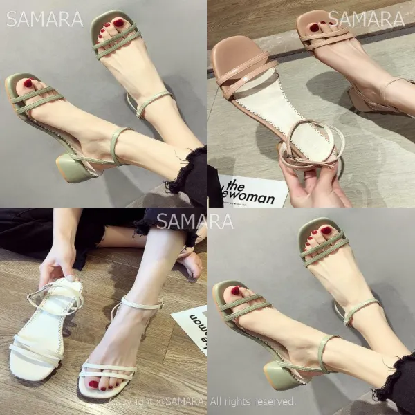 Qterra 특허브랜드 D5421 일자스트랩 미들굽샌달 스트랩샌들 섹시편안함